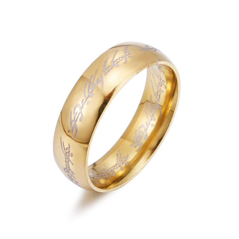 VAJALA Titanium Steel Engraved Rings