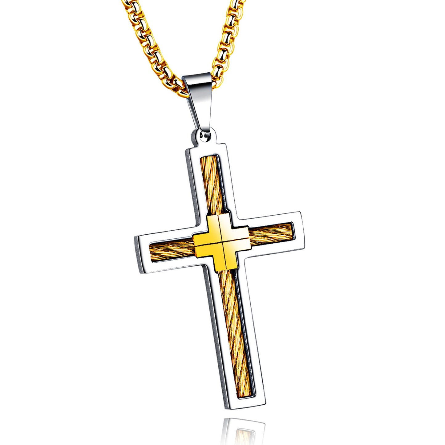 TIOMI Titanium Steel Cross Necklace
