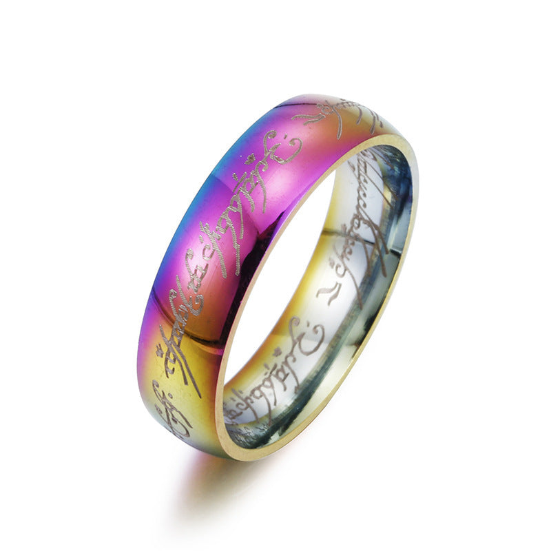 VAJALA Titanium Steel Engraved Rings
