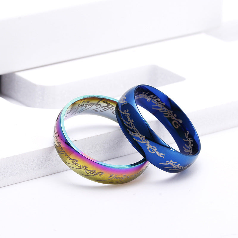 VAJALA Titanium Steel Engraved Rings