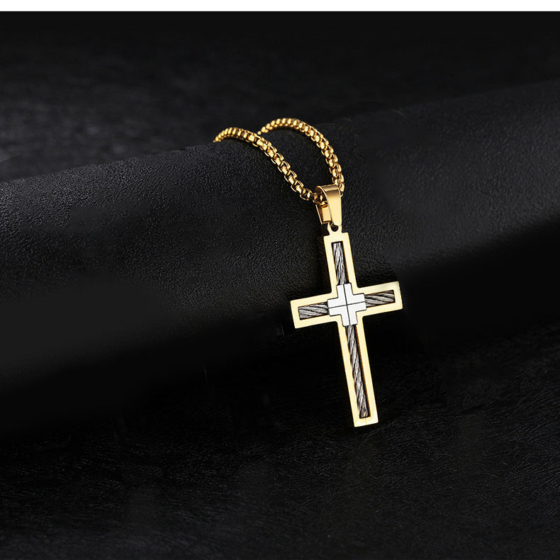 TIOMI Titanium Steel Cross Necklace