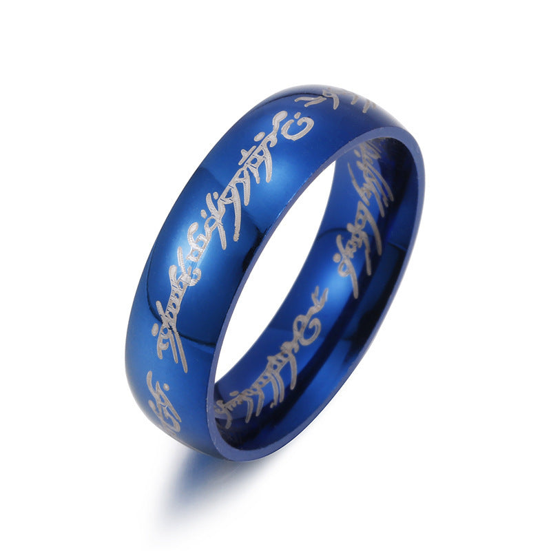 VAJALA Titanium Steel Engraved Rings