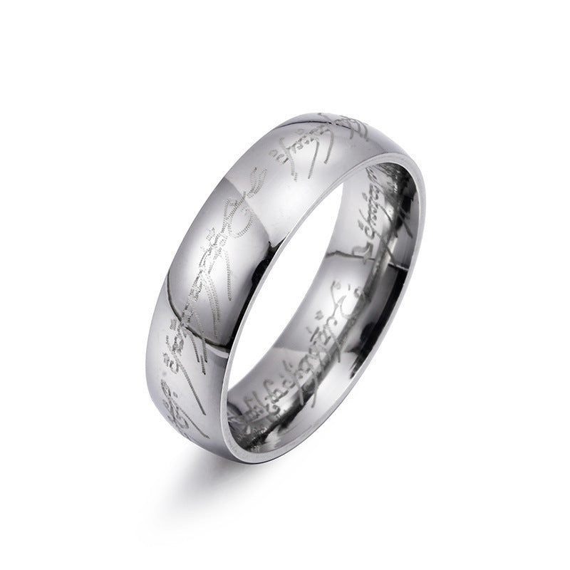 VAJALA Titanium Steel Engraved Rings