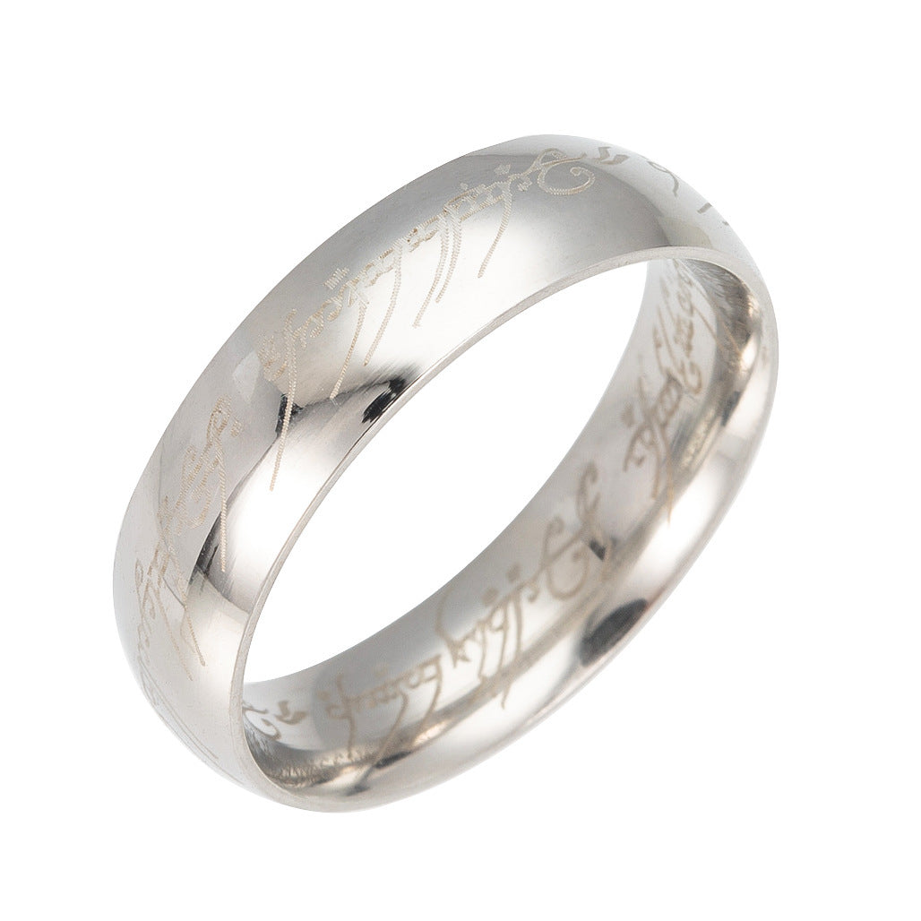 VAJALA Titanium Steel Engraved Rings