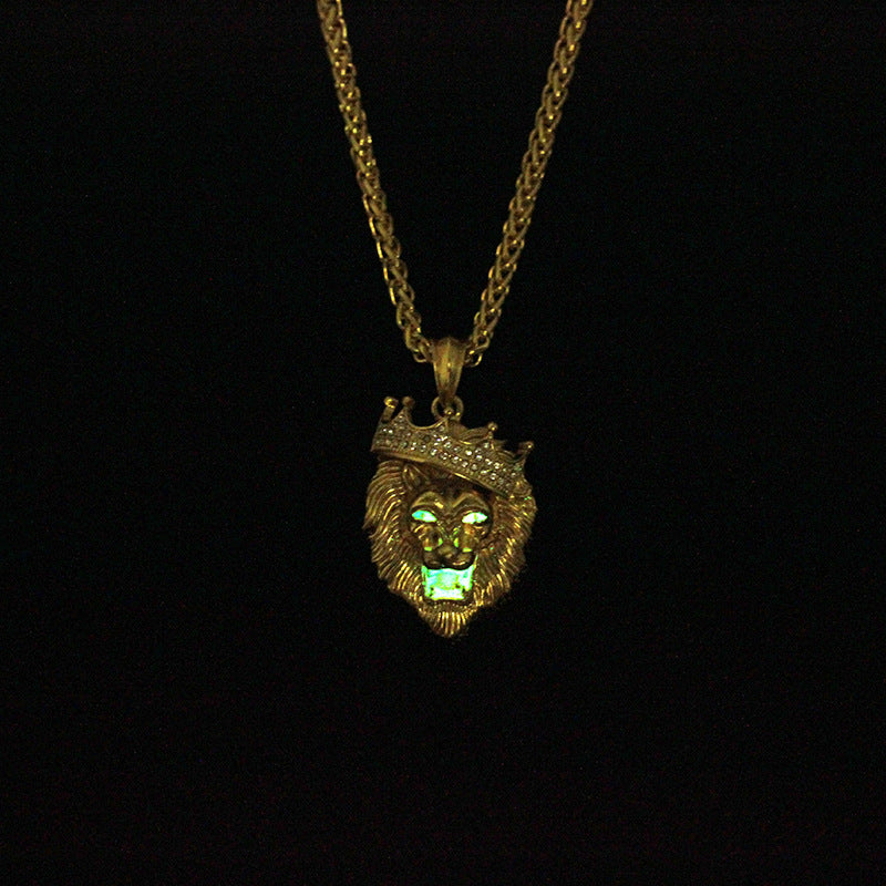 LONEL Lion Hip Hop Glow in the Dark Pendant