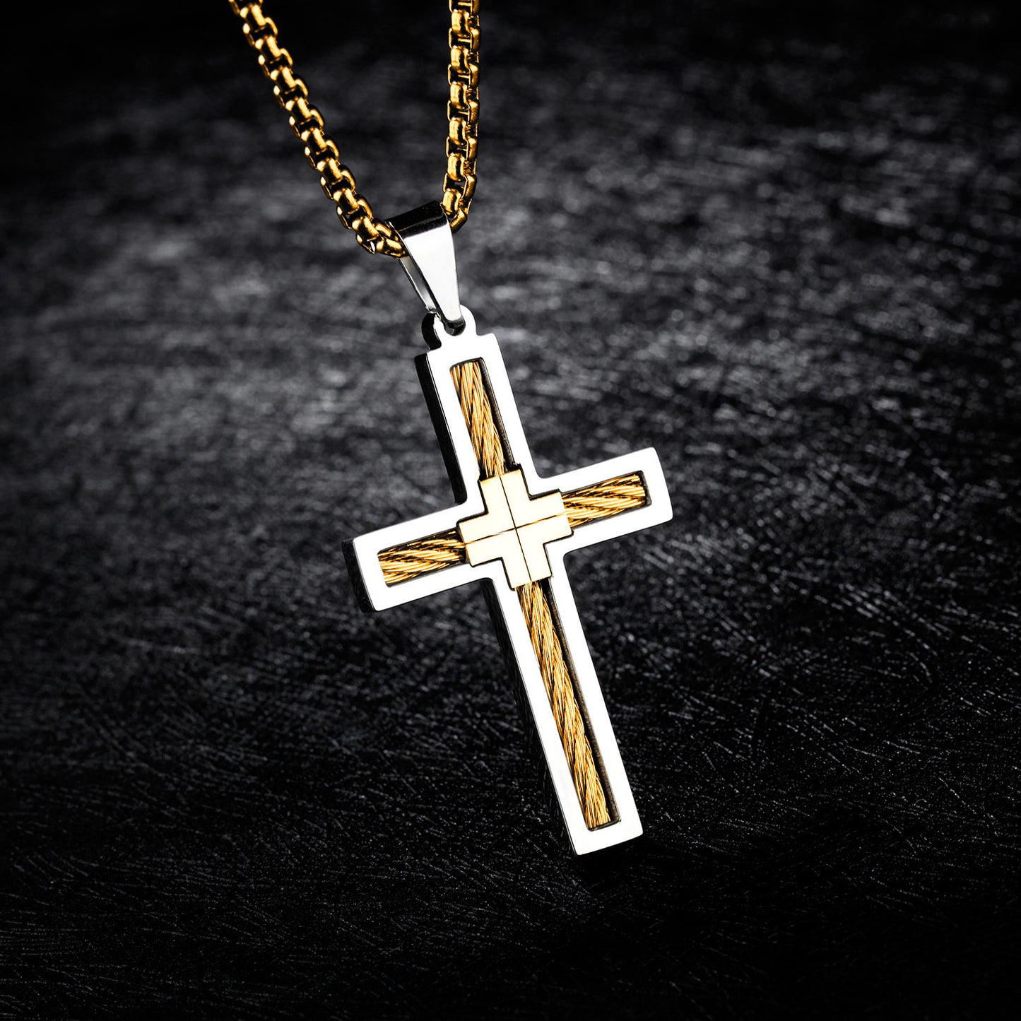 TIOMI Titanium Steel Cross Necklace