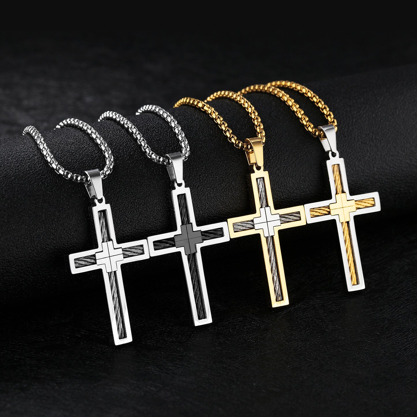 TIOMI Titanium Steel Cross Necklace