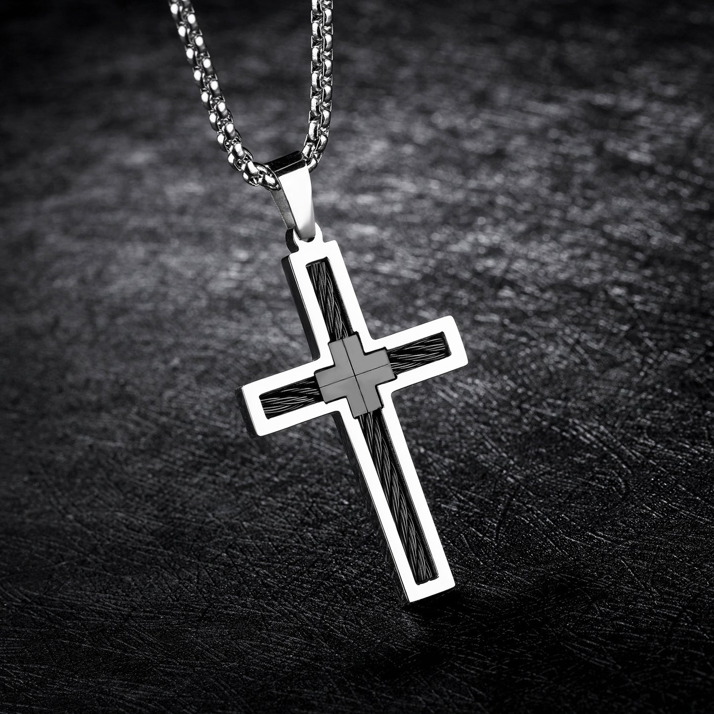 TIOMI Titanium Steel Cross Necklace