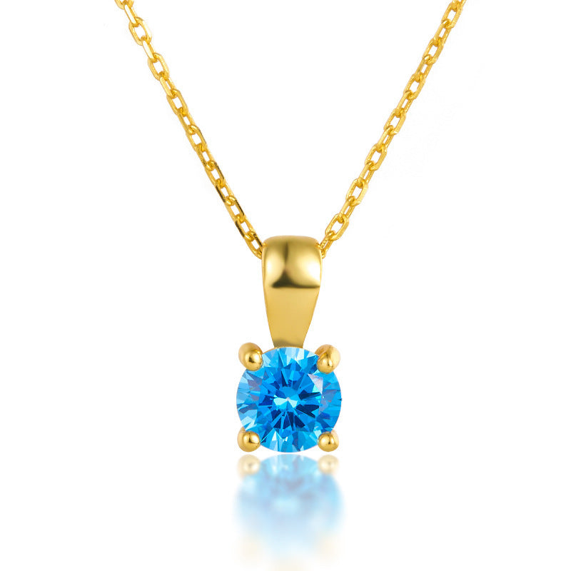 925 Sterling Silver December Birthday Stone Necklace Niche Senior Female