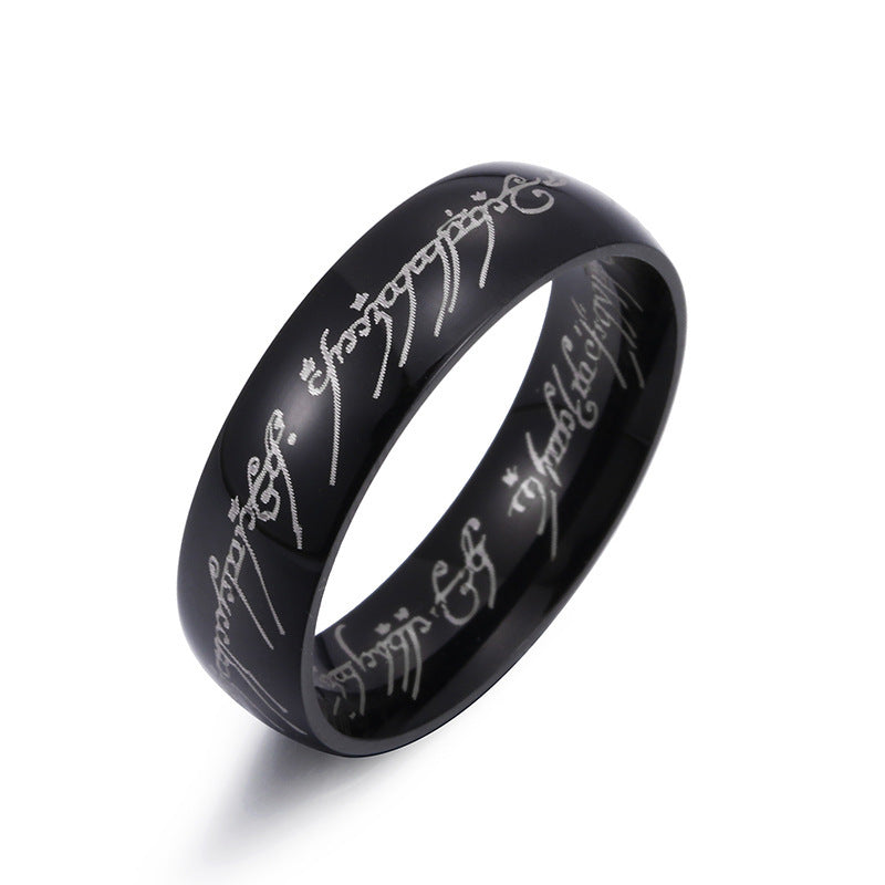 VAJALA Titanium Steel Engraved Rings