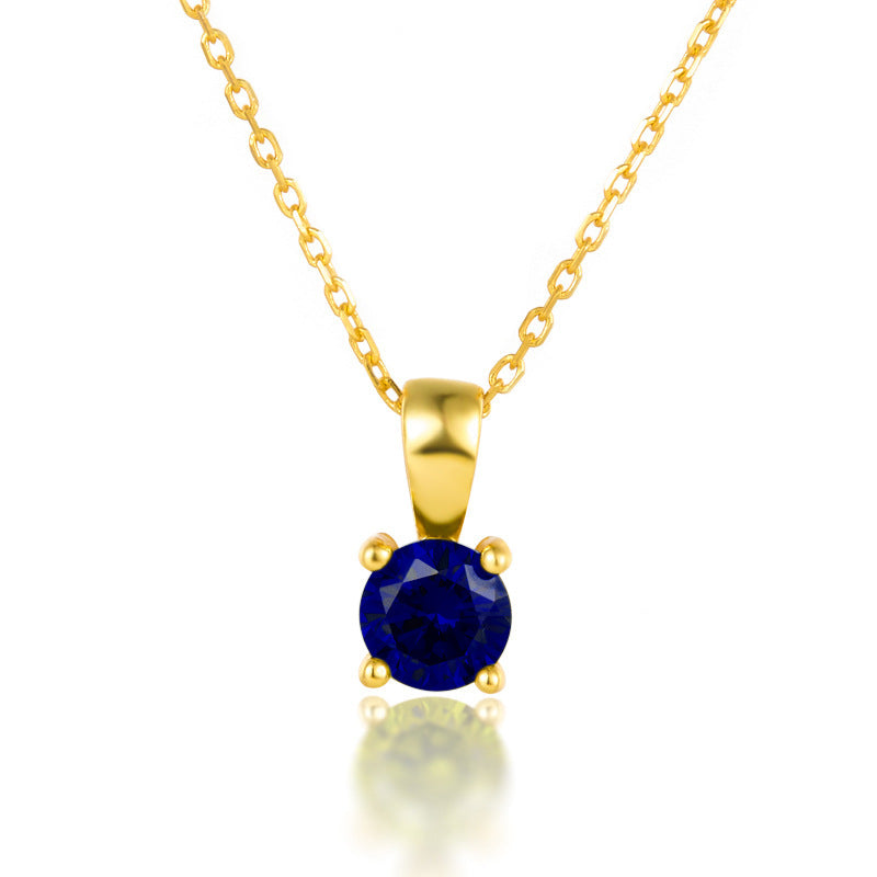 925 Sterling Silver December Birthday Stone Necklace Niche Senior Female