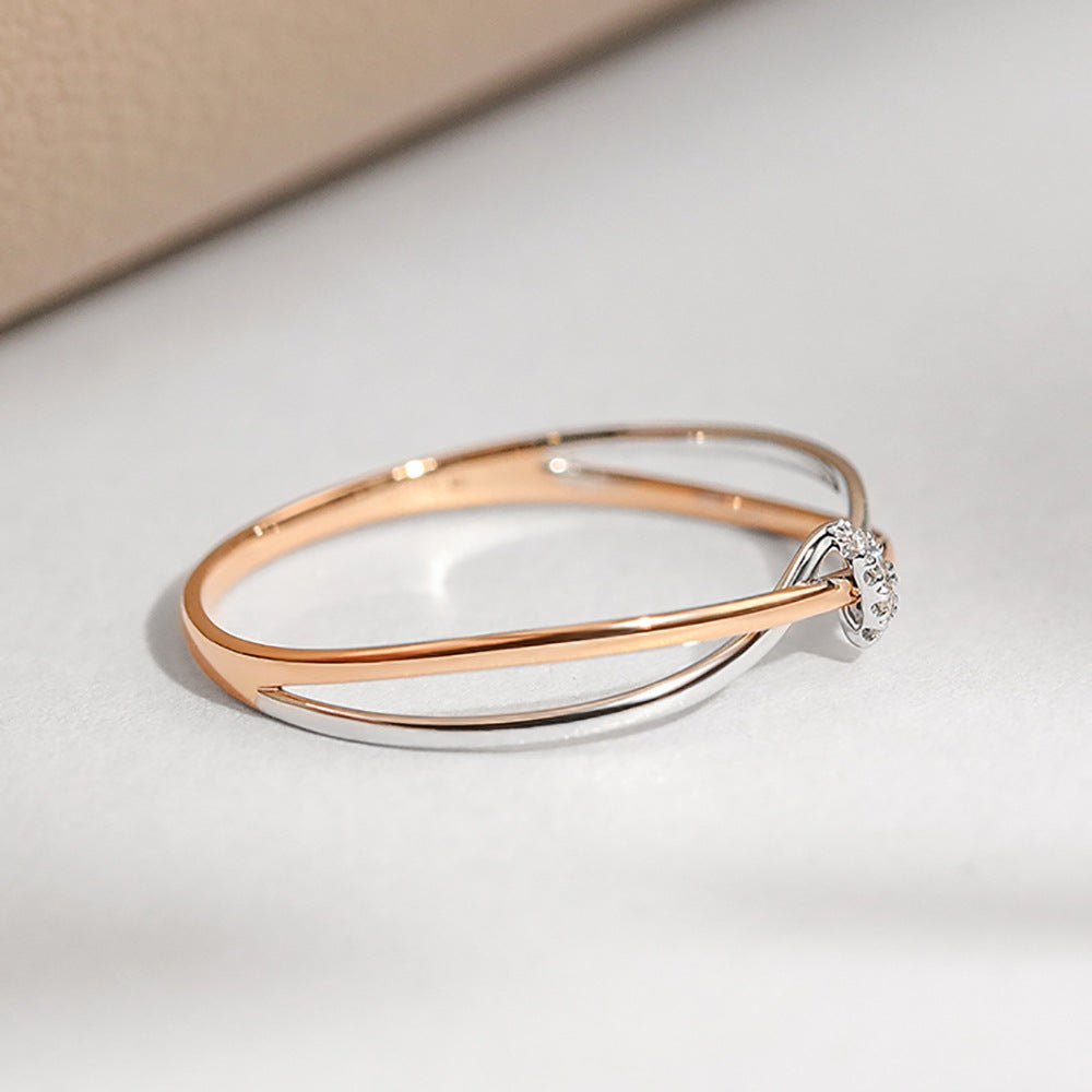 Interwoven Silver Plating 18K Gold Ring