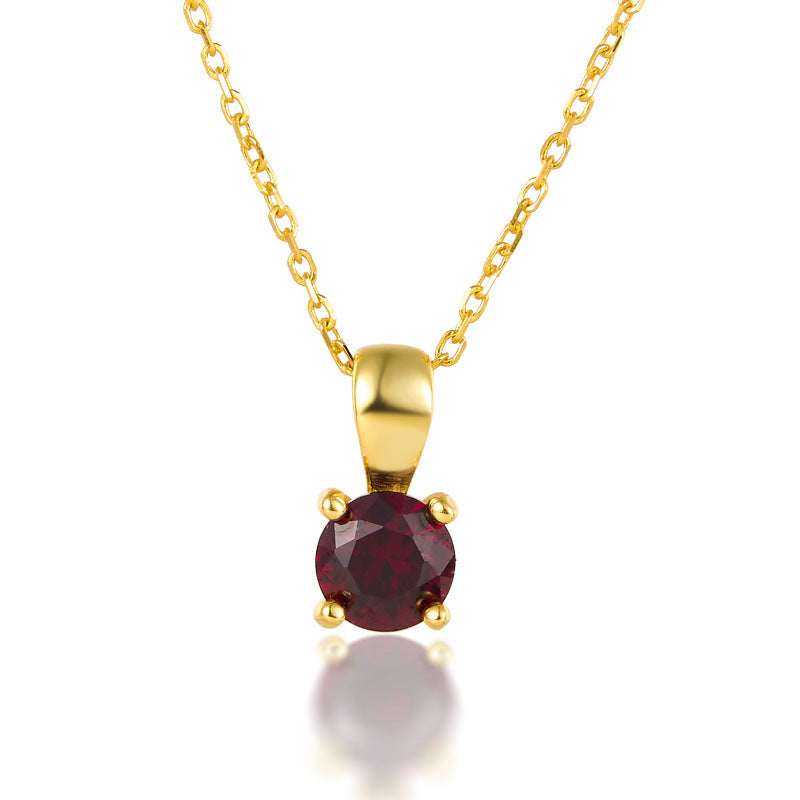 925 Sterling Silver December Birthday Stone Necklace Niche Senior Female