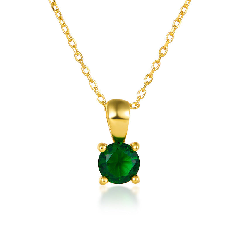 925 Sterling Silver December Birthday Stone Necklace Niche Senior Female