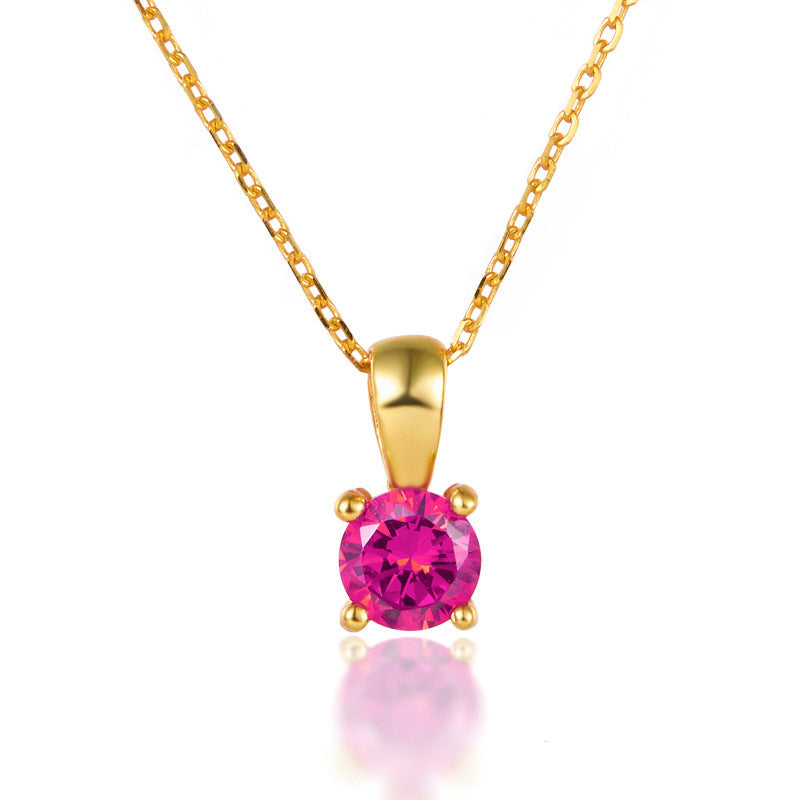 925 Sterling Silver December Birthday Stone Necklace Niche Senior Female