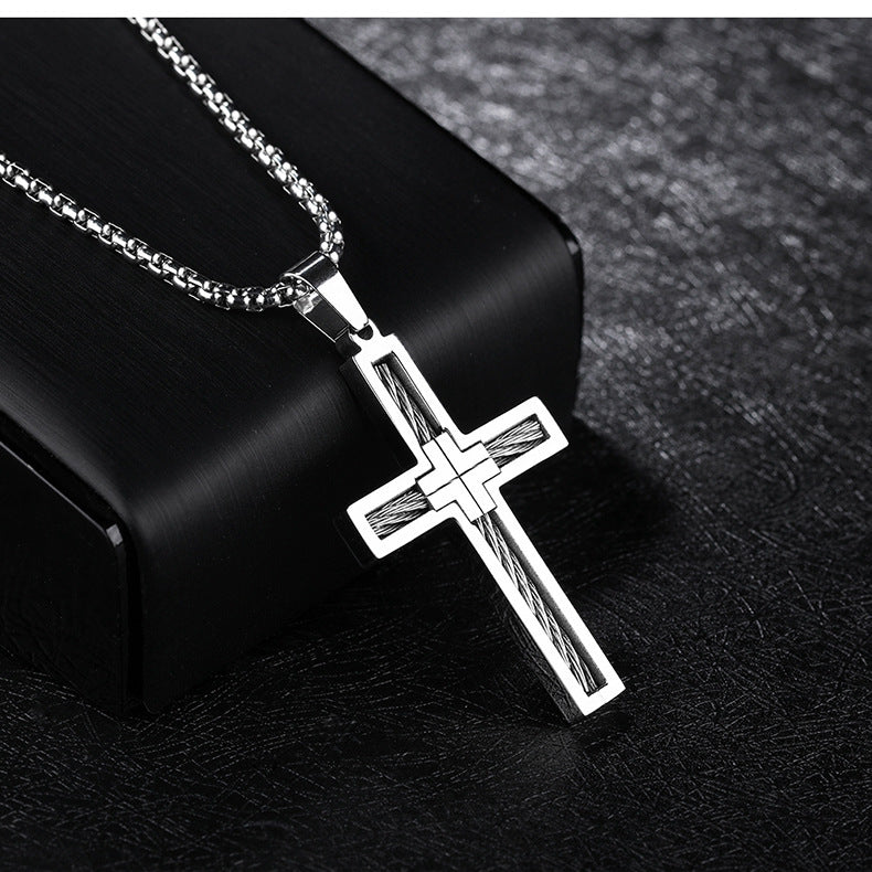 TIOMI Titanium Steel Cross Necklace