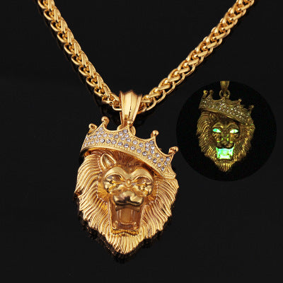 LONEL Lion Hip Hop Glow in the Dark Pendant
